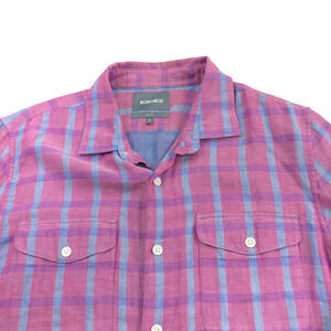 Bonobos SLIM FIT Medium Mens Button Long Sleeve Cotton Plaid Casual Collar Shirt
